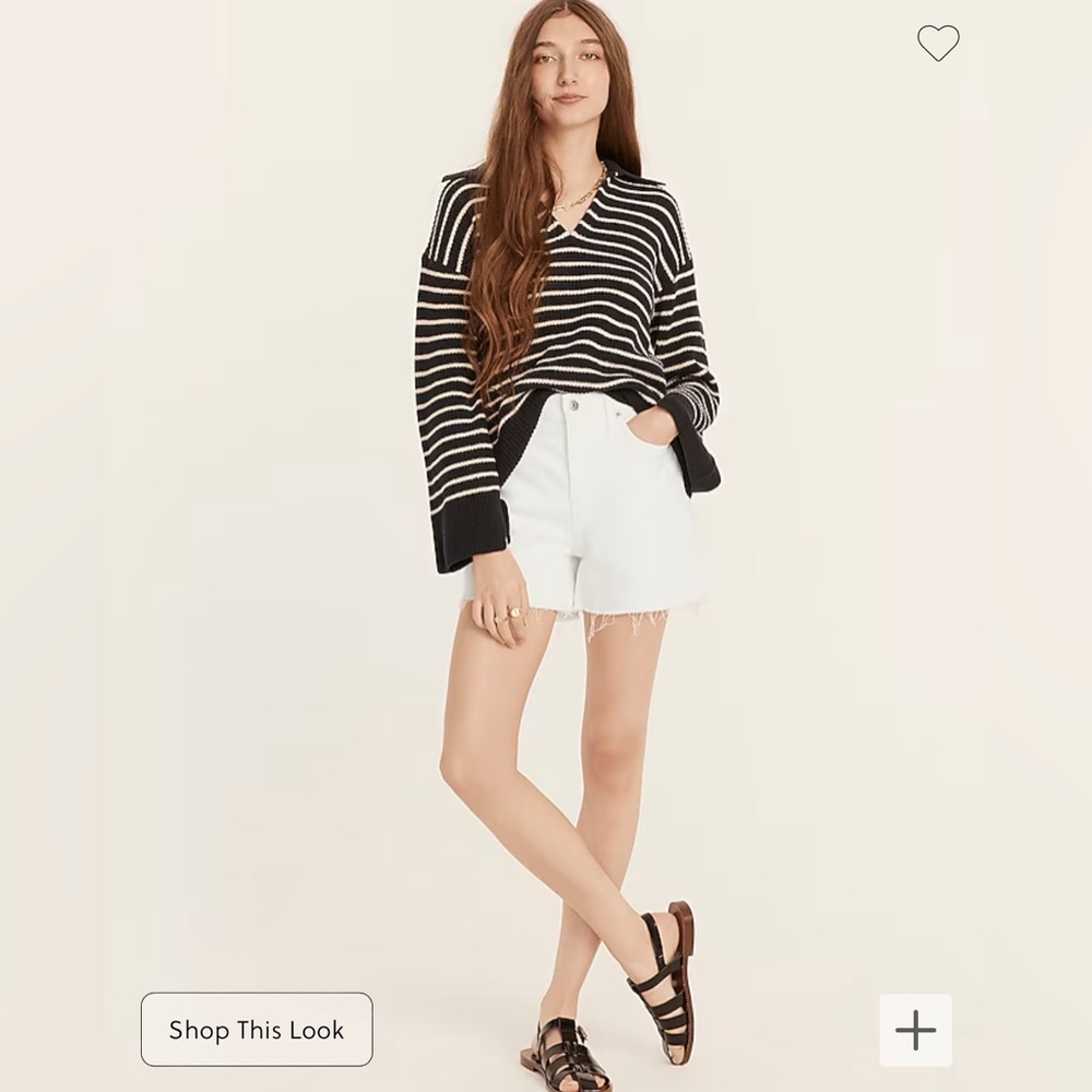 J. CREW Size 27 High-rise denim short in white